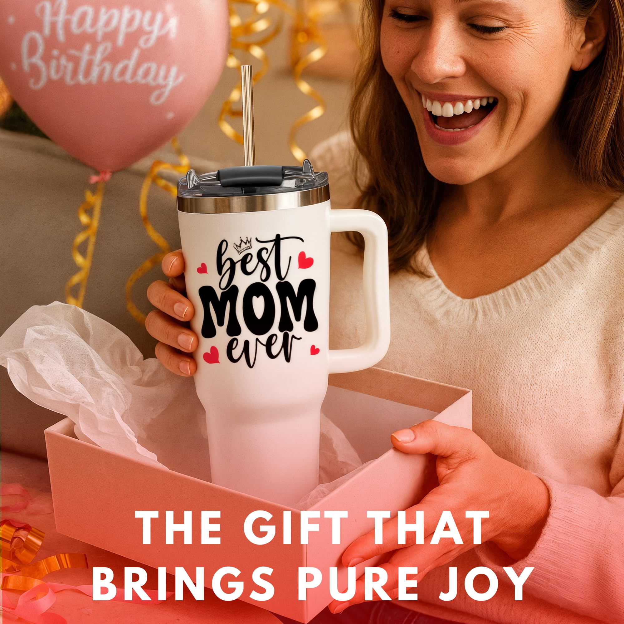 Vivulla68 Christmas gift mom tumbler with handle for daily use.