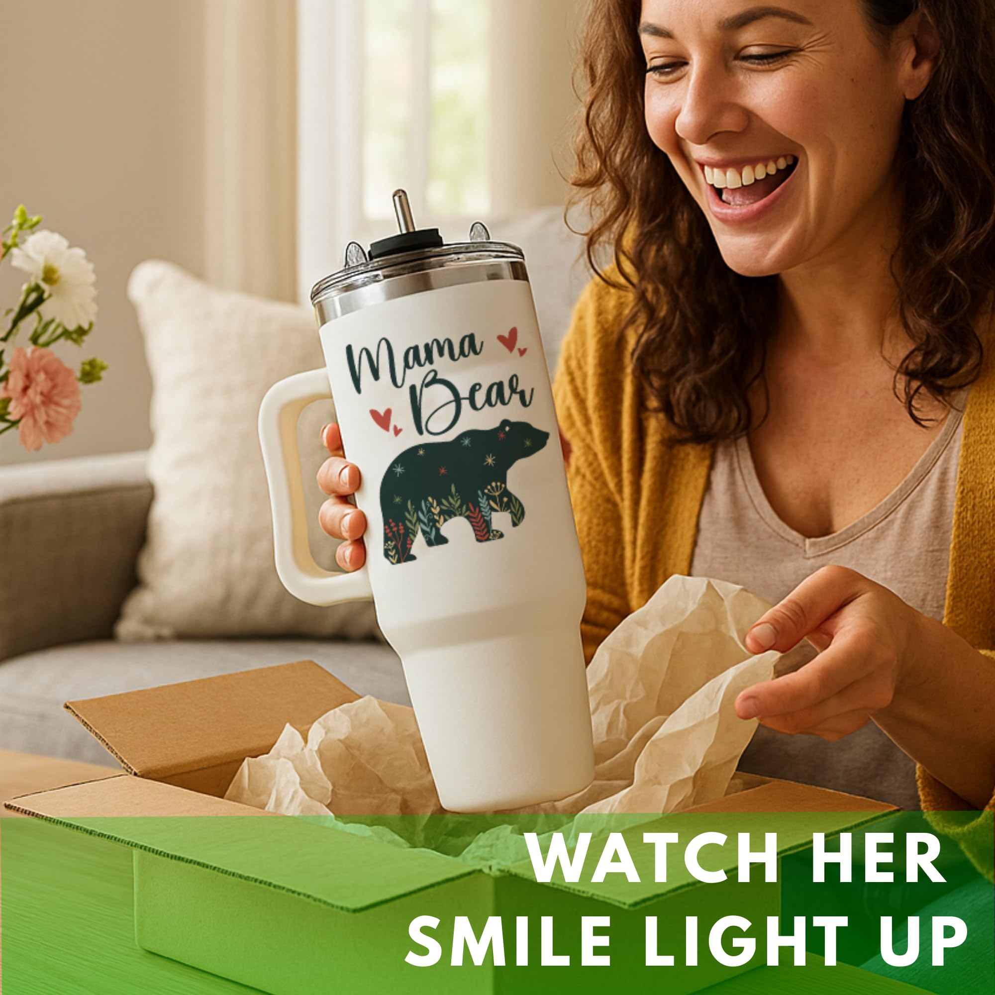 Vivulla68 Mama Tumbler with Straw 40oz, easy sipping and hydration