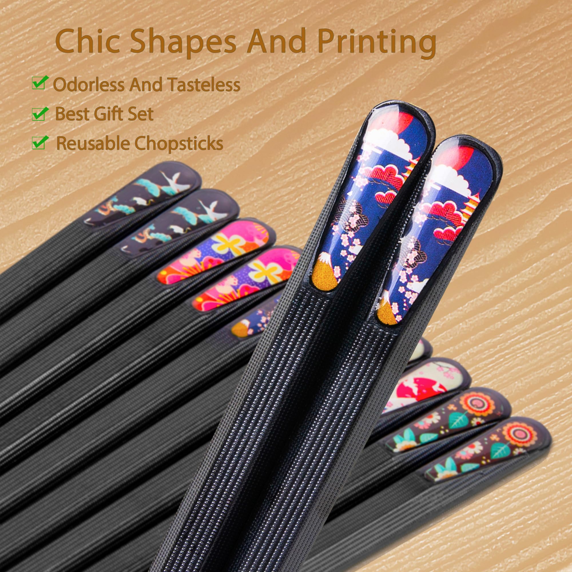 VIWIK chic Japanese Korean style chopsticks add modern table appeal.