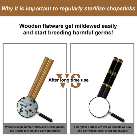 VIWIK non-slip tip design chopsticks; secure grip during meals