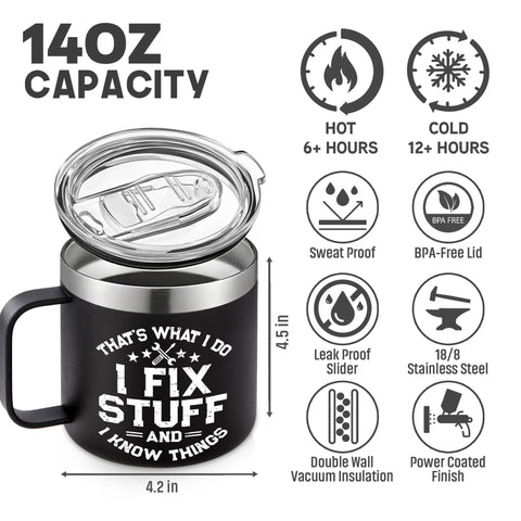 VIWIS 14oz mug, rust-resistant stainless steel for long-term durability.