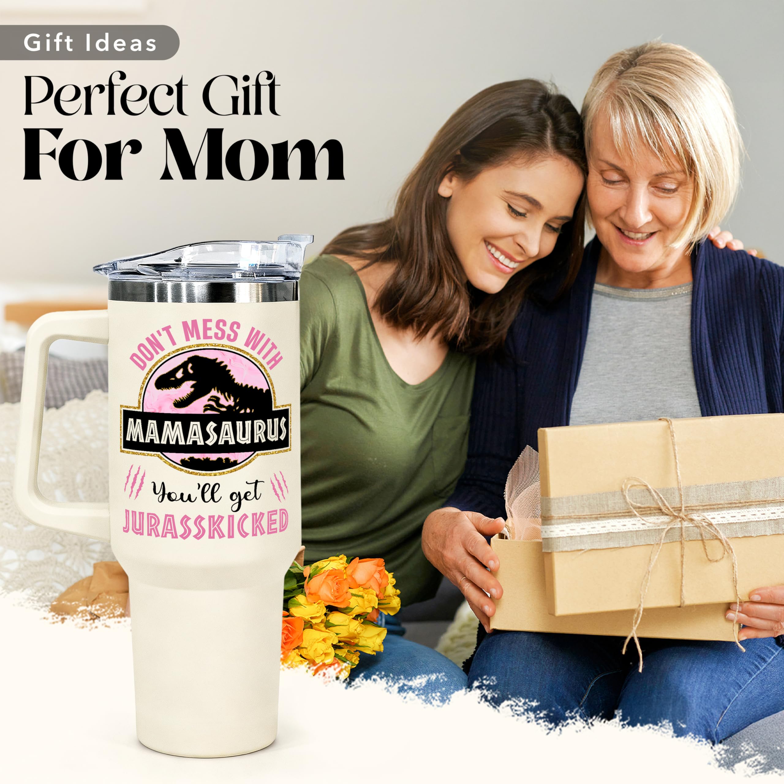 VIWIS Christmas gift mom-tumbler, ideal for holiday gifting and warm beverages.