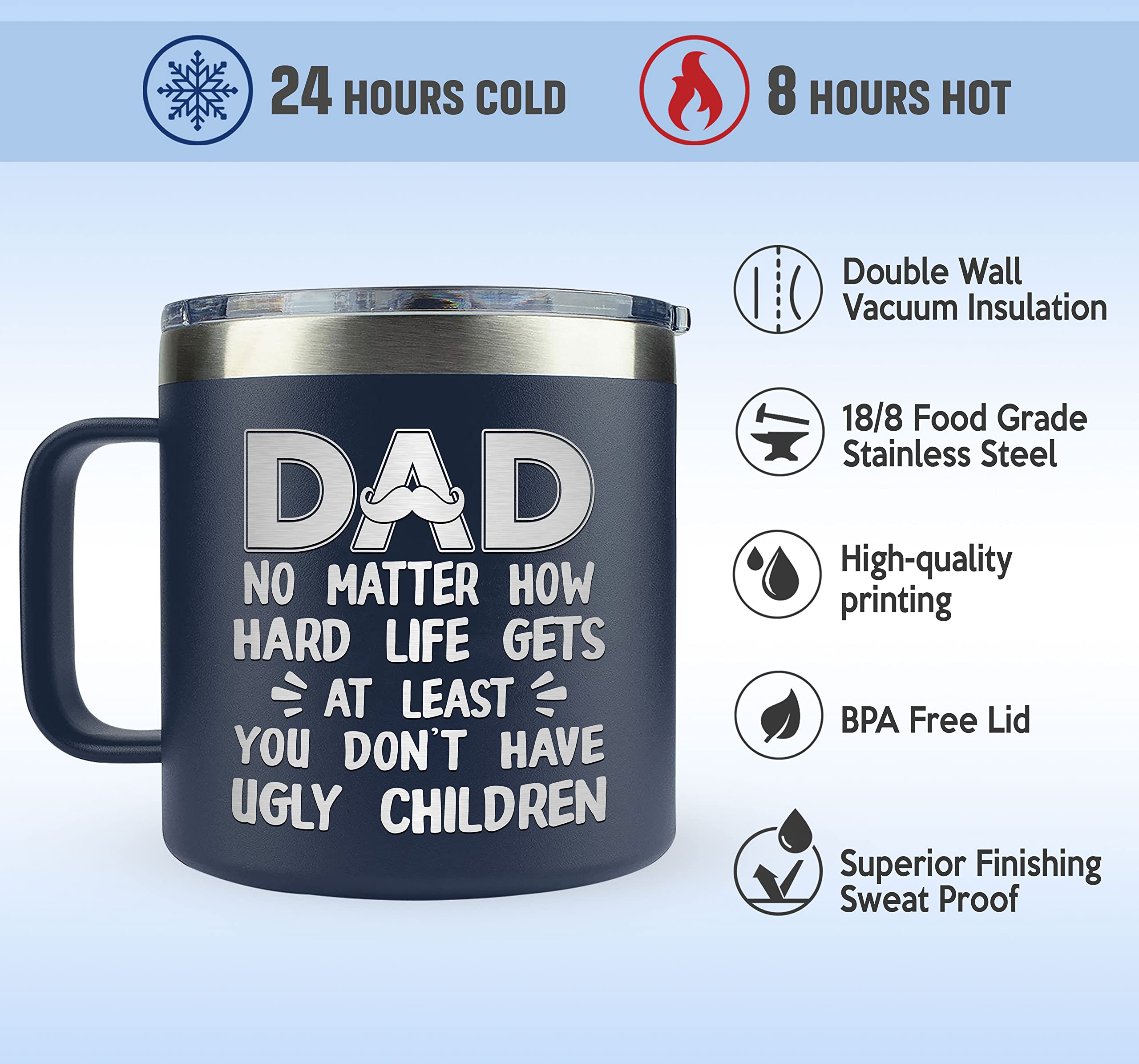 VIWIS dad mug during Christmas morning highlights warm moments