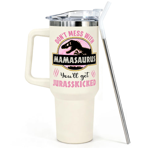 VIWIS mom-tumbler-40oz-handle, a sturdy stainless cup with easy grab handle for daily use.
