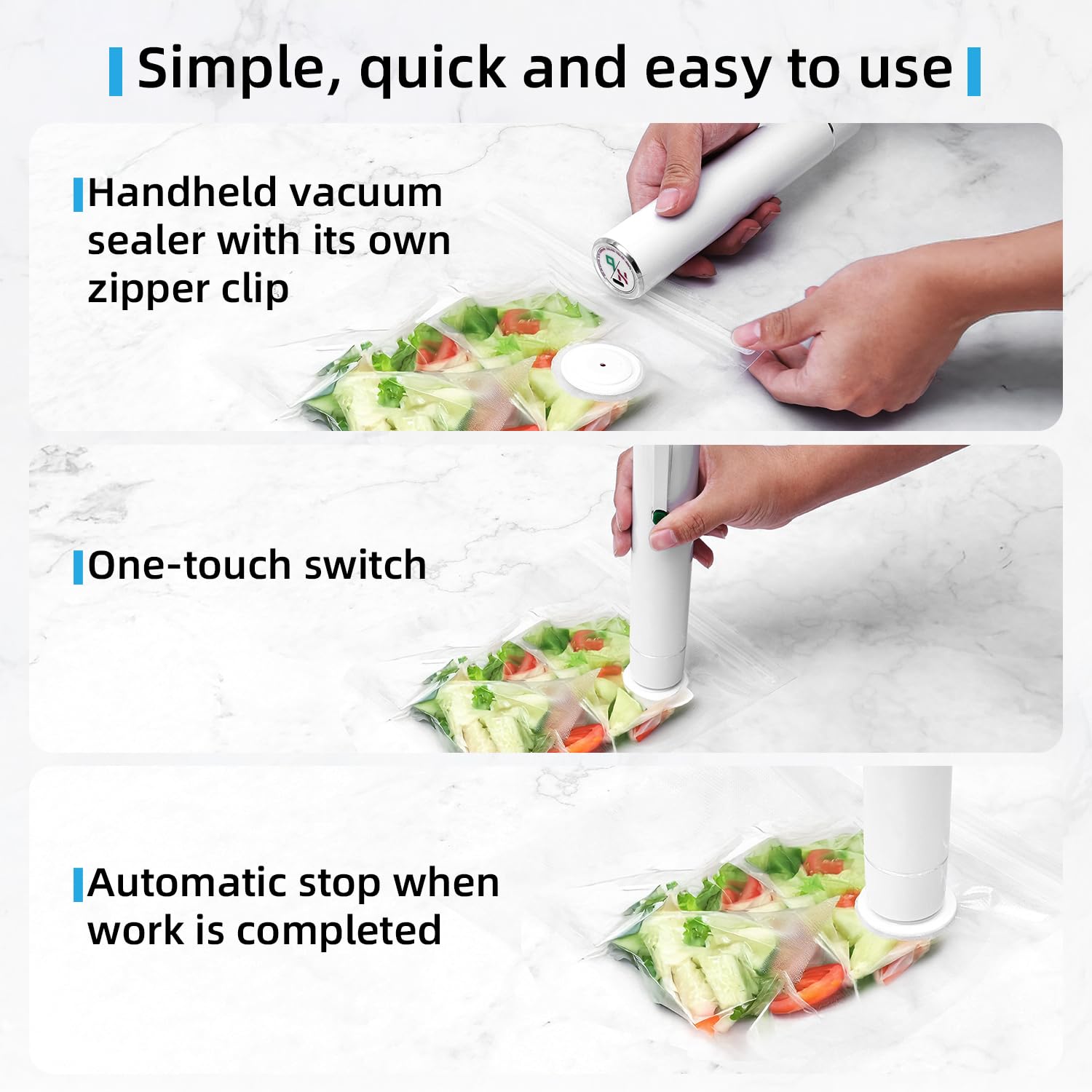 Vixino sealer aiding fridge organization and waste reduction.