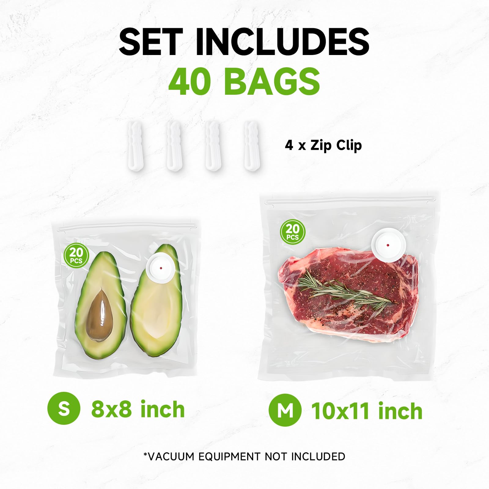 Vixino 10x11 vacuum bags, perfect for bulk storage and sous vide prep.