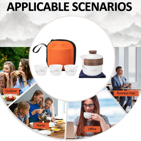 VJK compact travel set fits in a bag for on-the-go tea