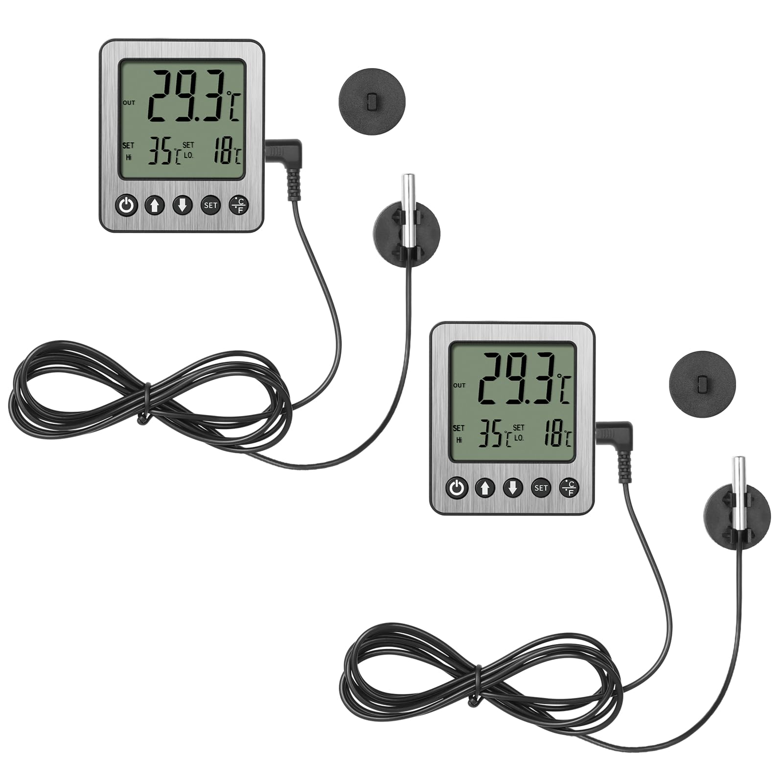 VLEJEARI thermometer outside display with fridge magnet for quick temperature checks.