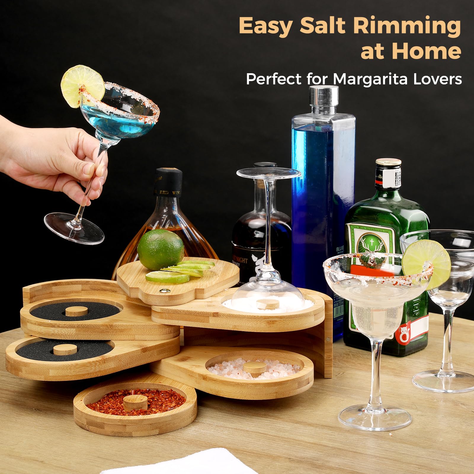 VMAWJ bamboo Tajin rimmer accessory enhances flavor prep for spiced rims