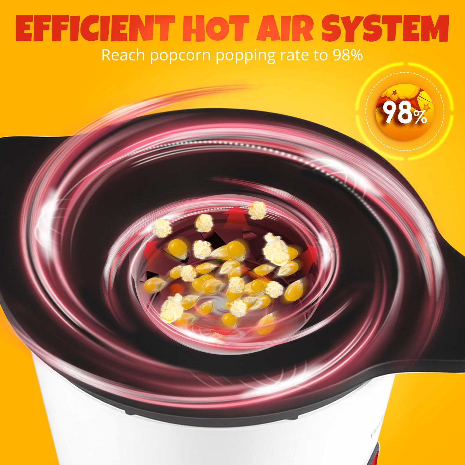 Vminno ETL-certified popcorn popper for safe home use.