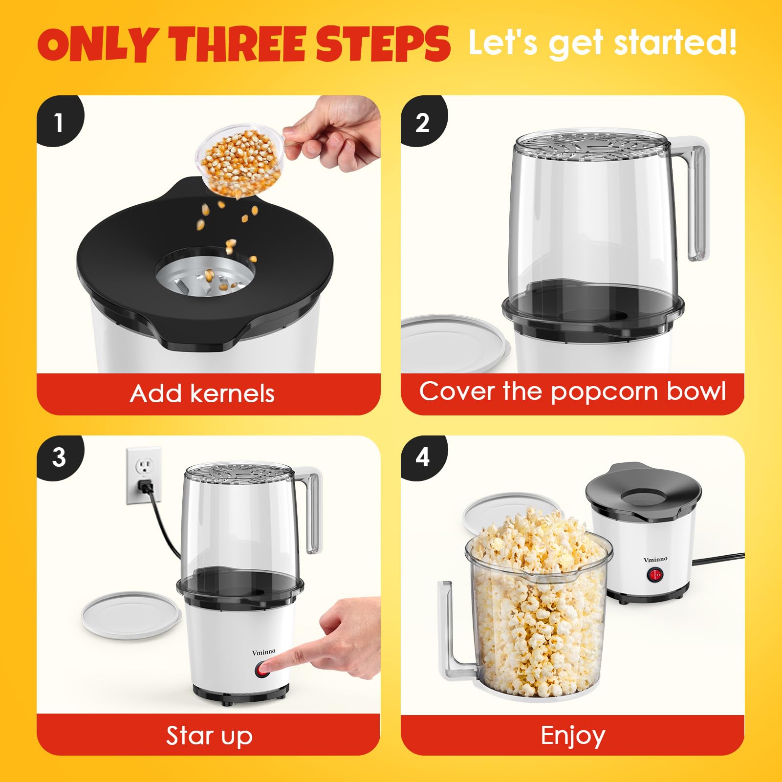Vminno space-saving design fits small kitchens and dorm rooms.