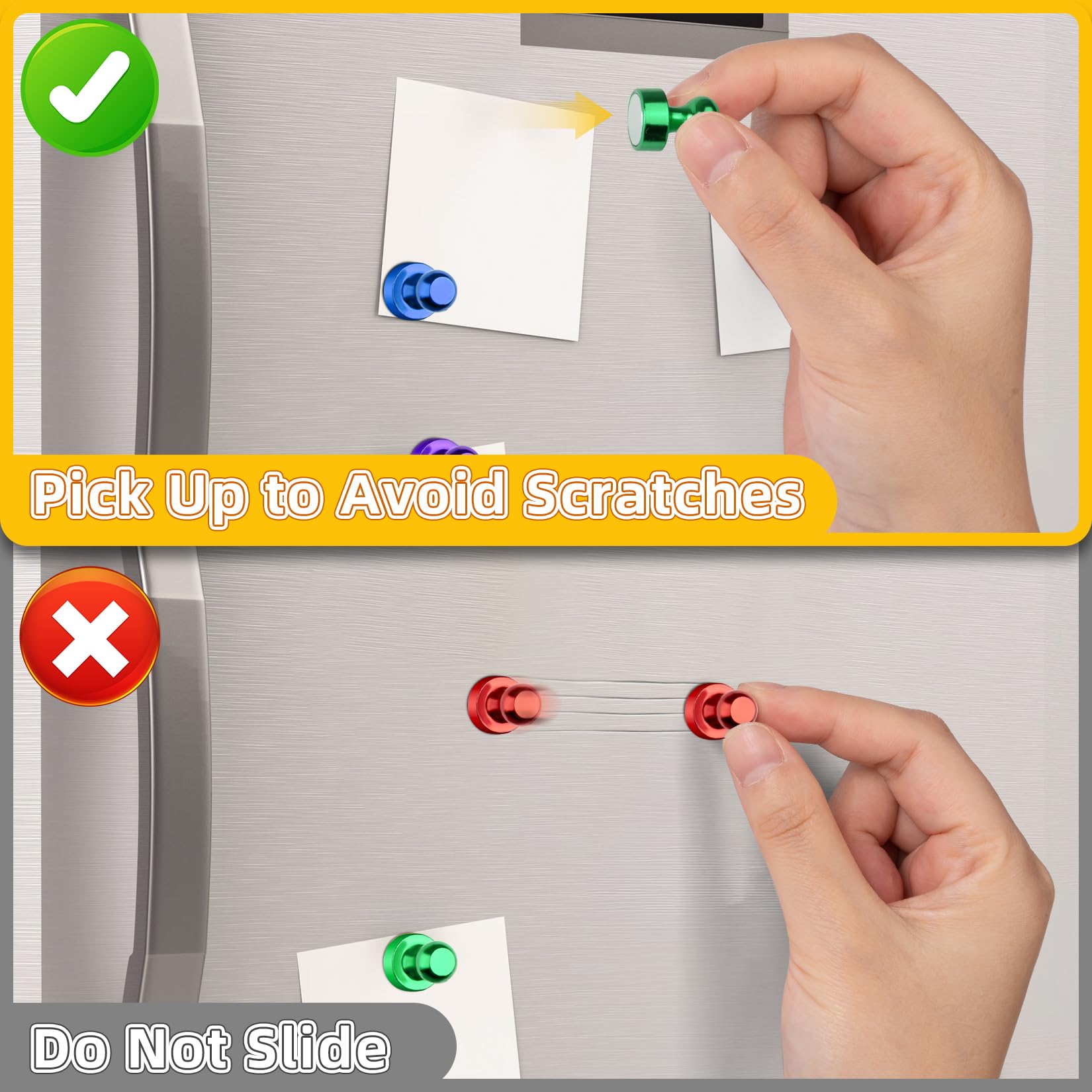 VNDUEEY magnets hold notes and photos on metal surfaces
