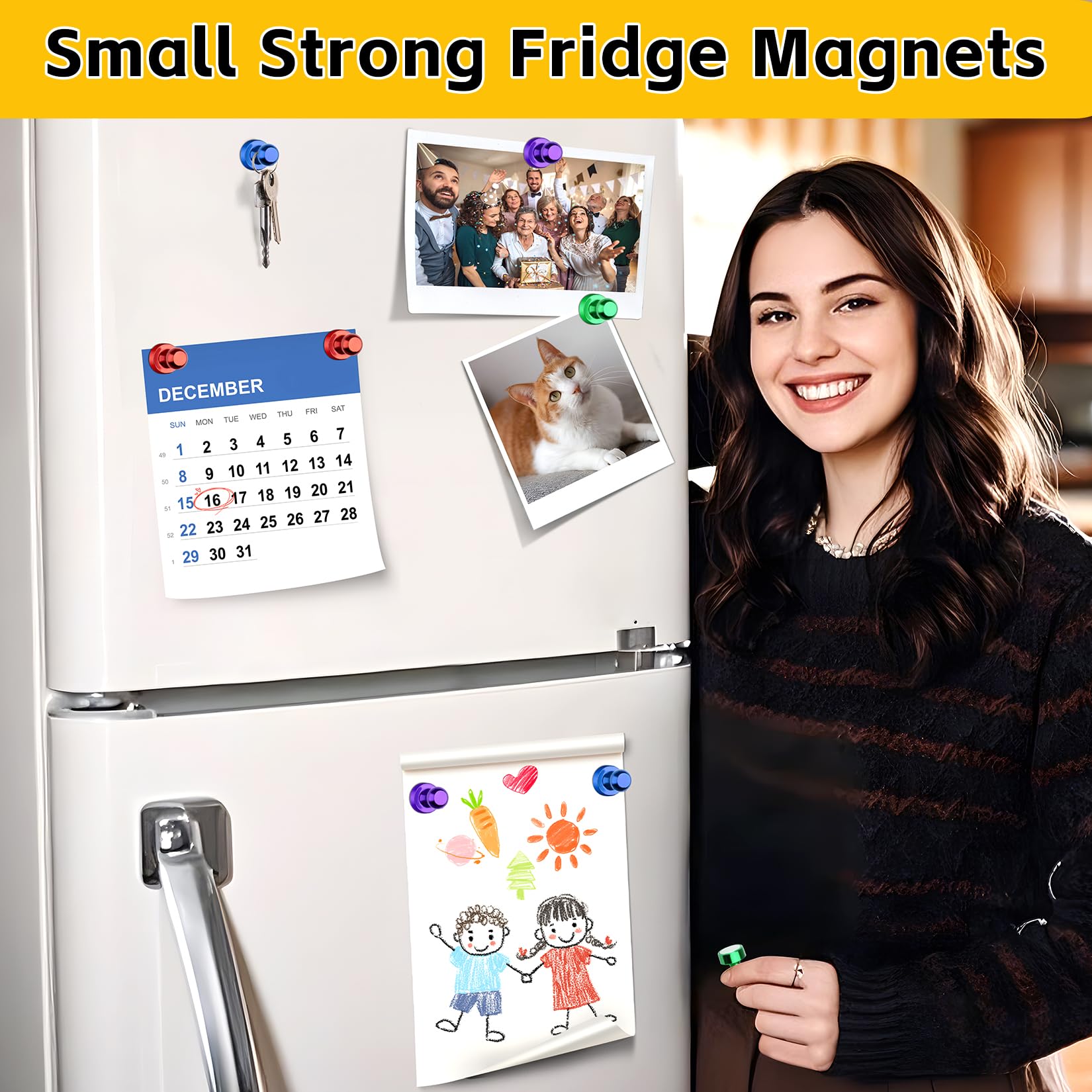 VNDUEEY whiteboard magnets with strong grip hold reminders on metal boards