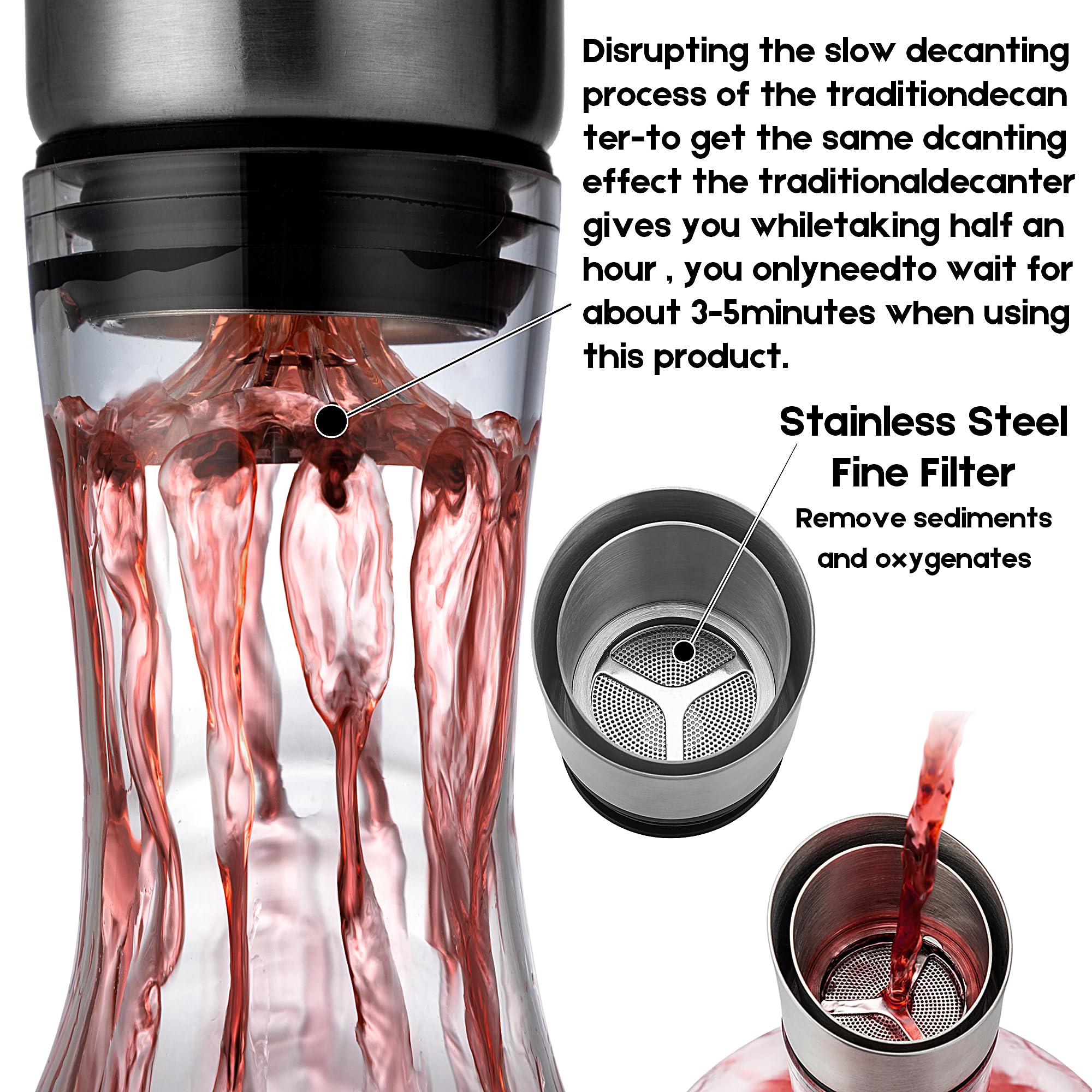 VnoPerito lead-free crystal decanter ensures safe, crystal-clear pours