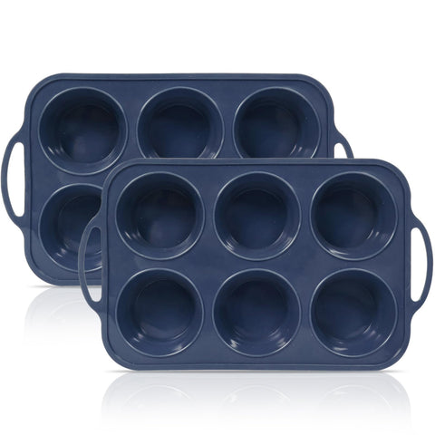 Vnray 2-pack jumbo silicone muffin pan with metal frame for stable baking
