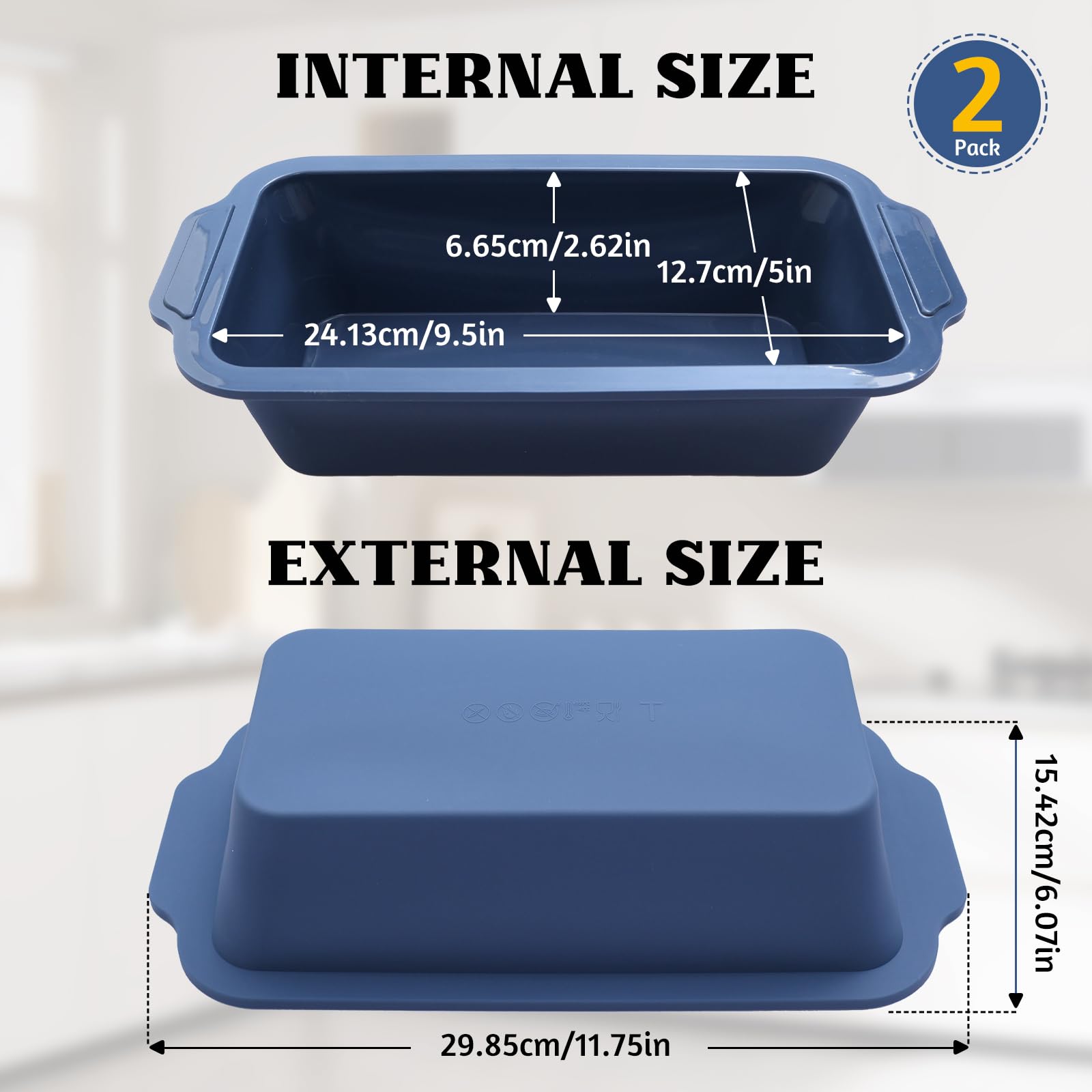 Vnray banana bread pan silicone ensures nonstick release for moist loaves.