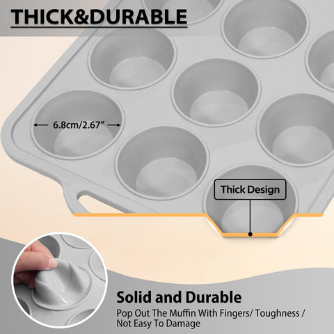 Vnray BPA-free food-grade silicone muffin mold for safe baking.