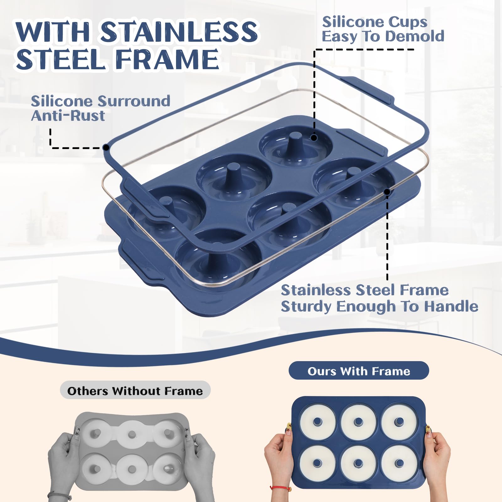 Vnray easy-clean silicone surface simplifies hand washing after baking.