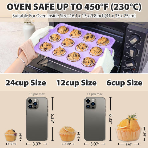 Vnray easy-clean silicone muffin pan for quick cleanup