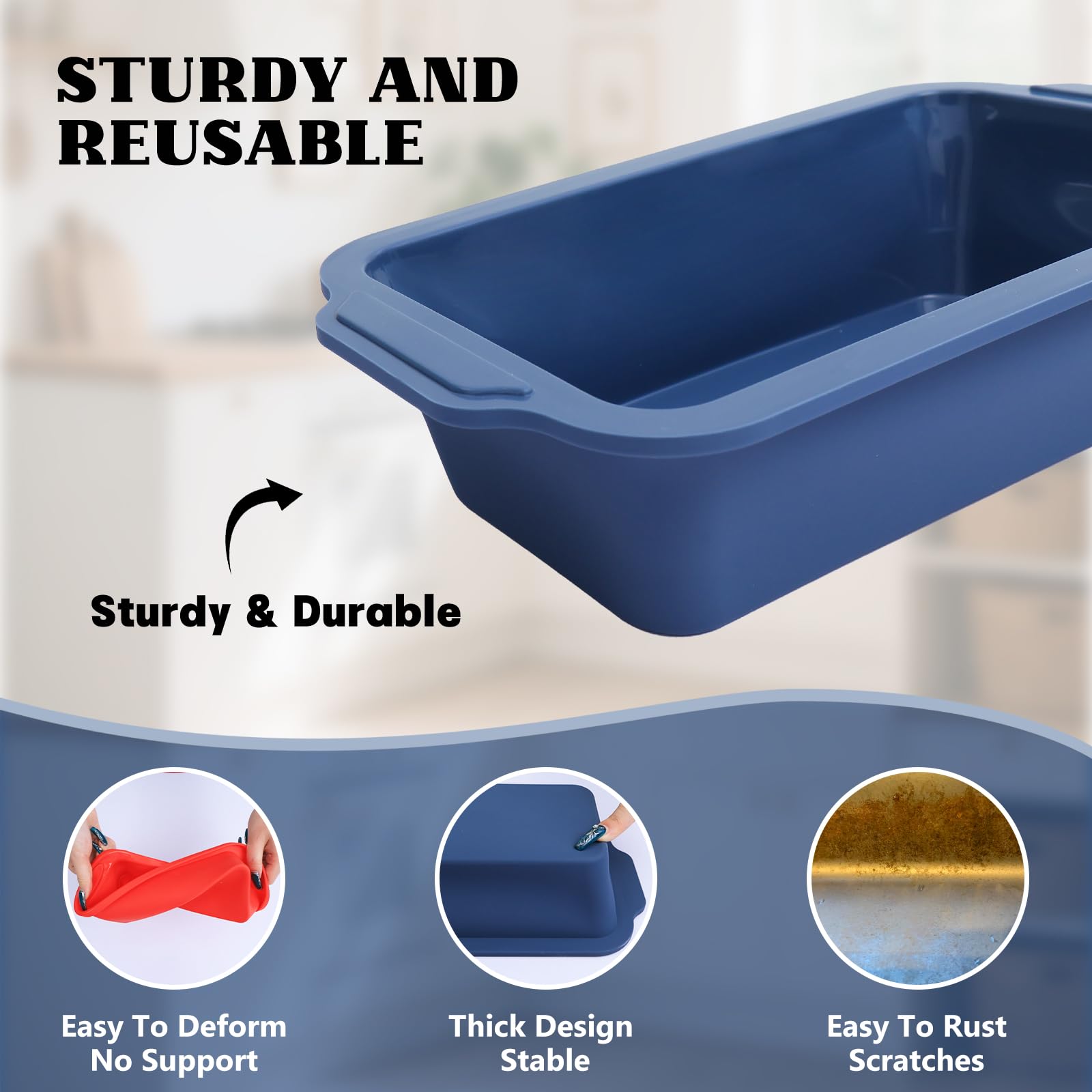 Vnray garlic bread pan silicone for quick crusty slices.