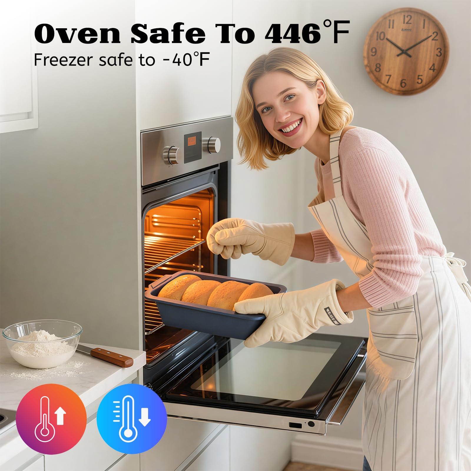 Vnray nonstick bread pan ensures easy demoulding.