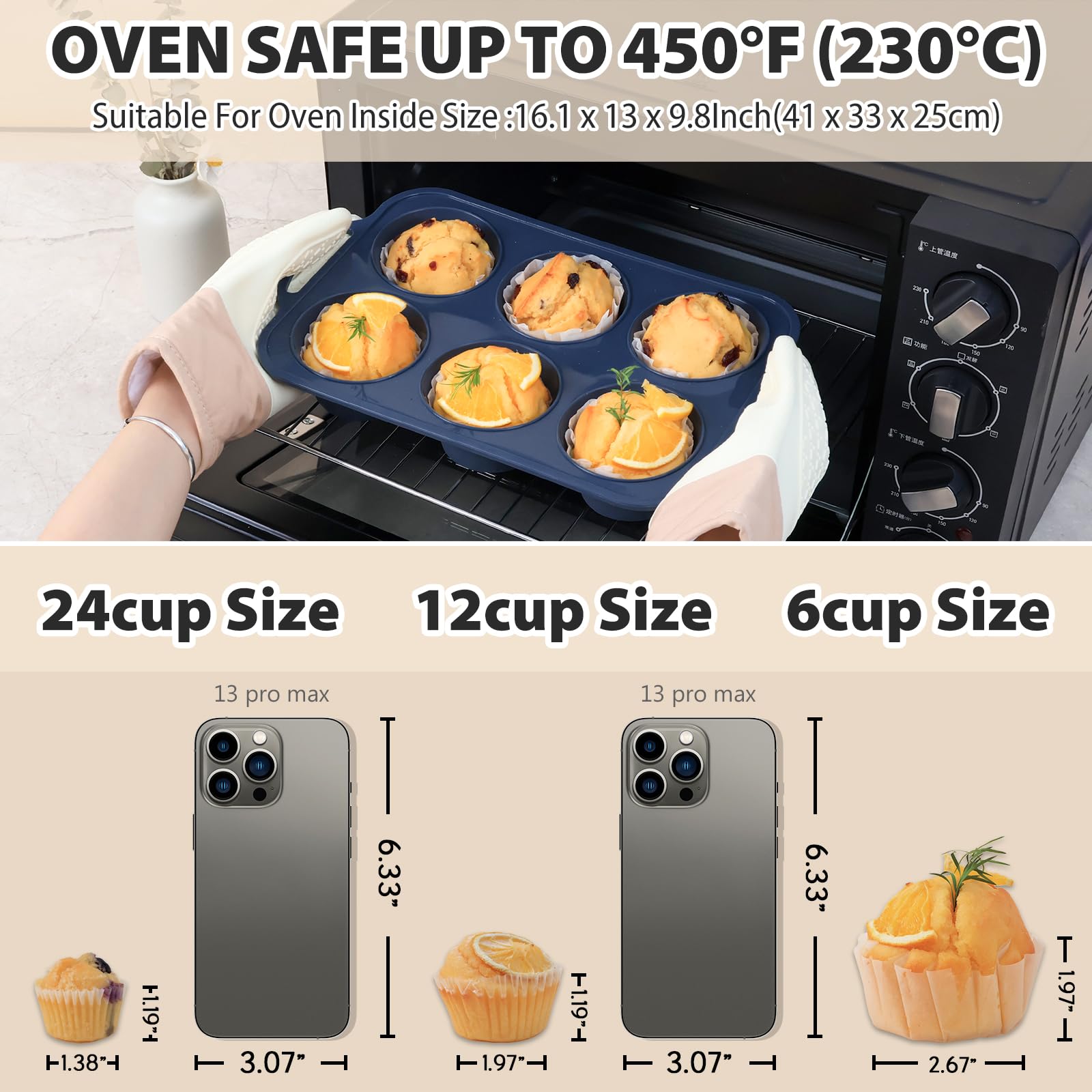 Vnray oven-safe up to 450°F for versatile recipes