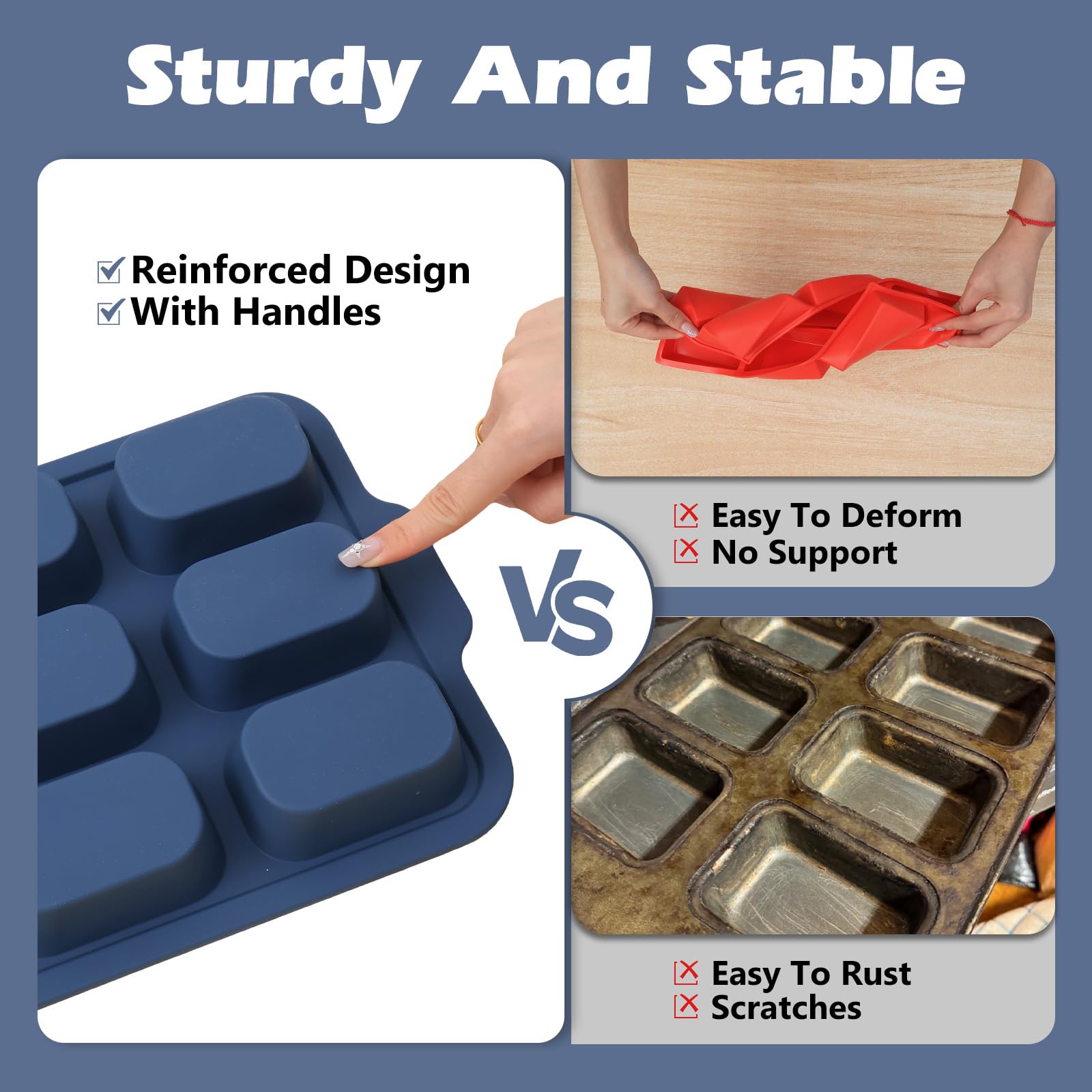 Durable food-grade silicone preserves taste without staining or odors.