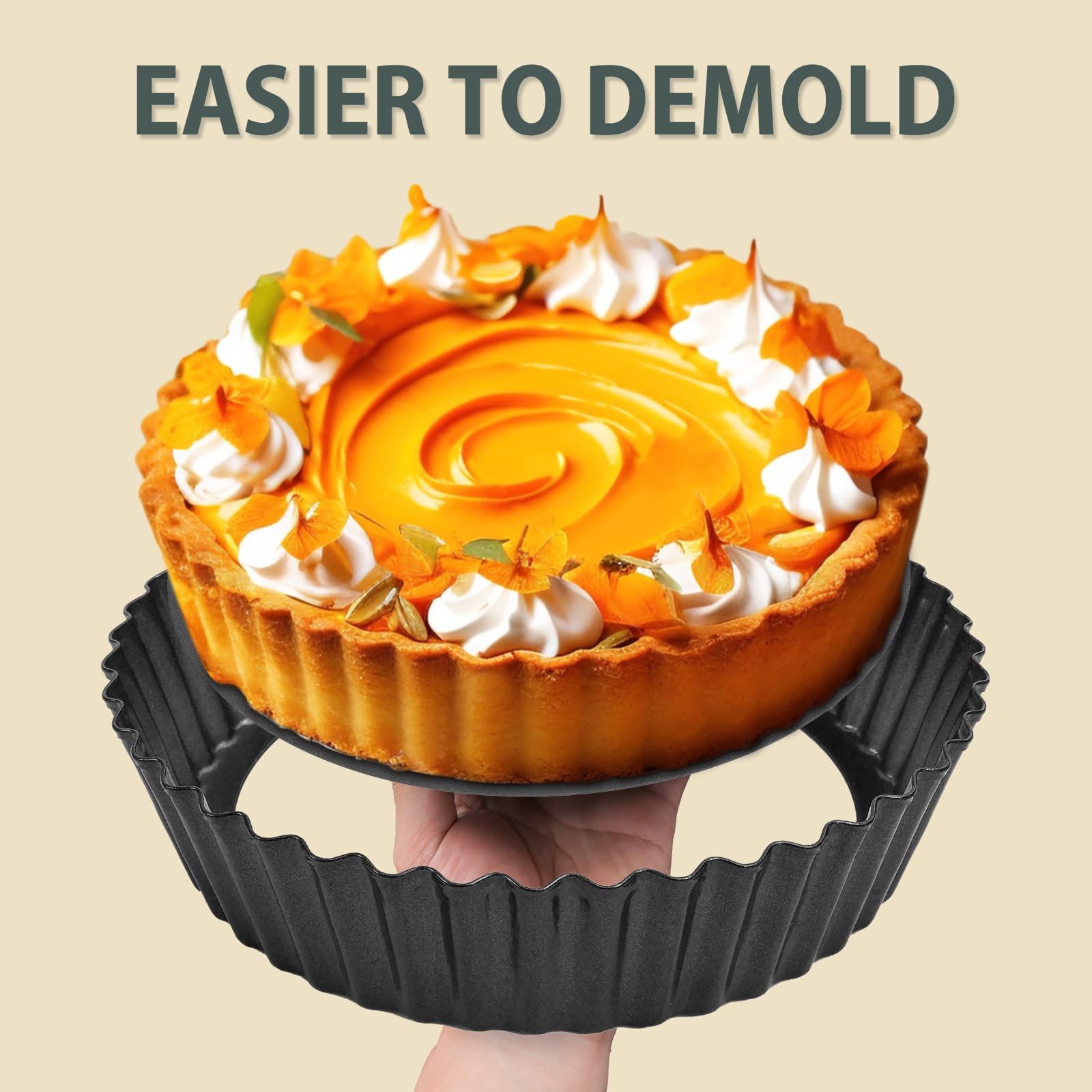 Vnray removable bottom design enabling clean crust release