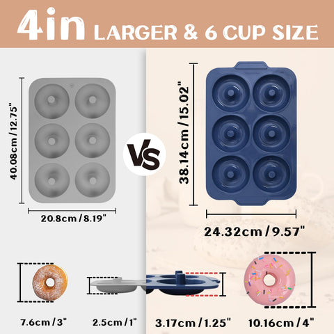 Vnray silicone donut molds with nonstick release