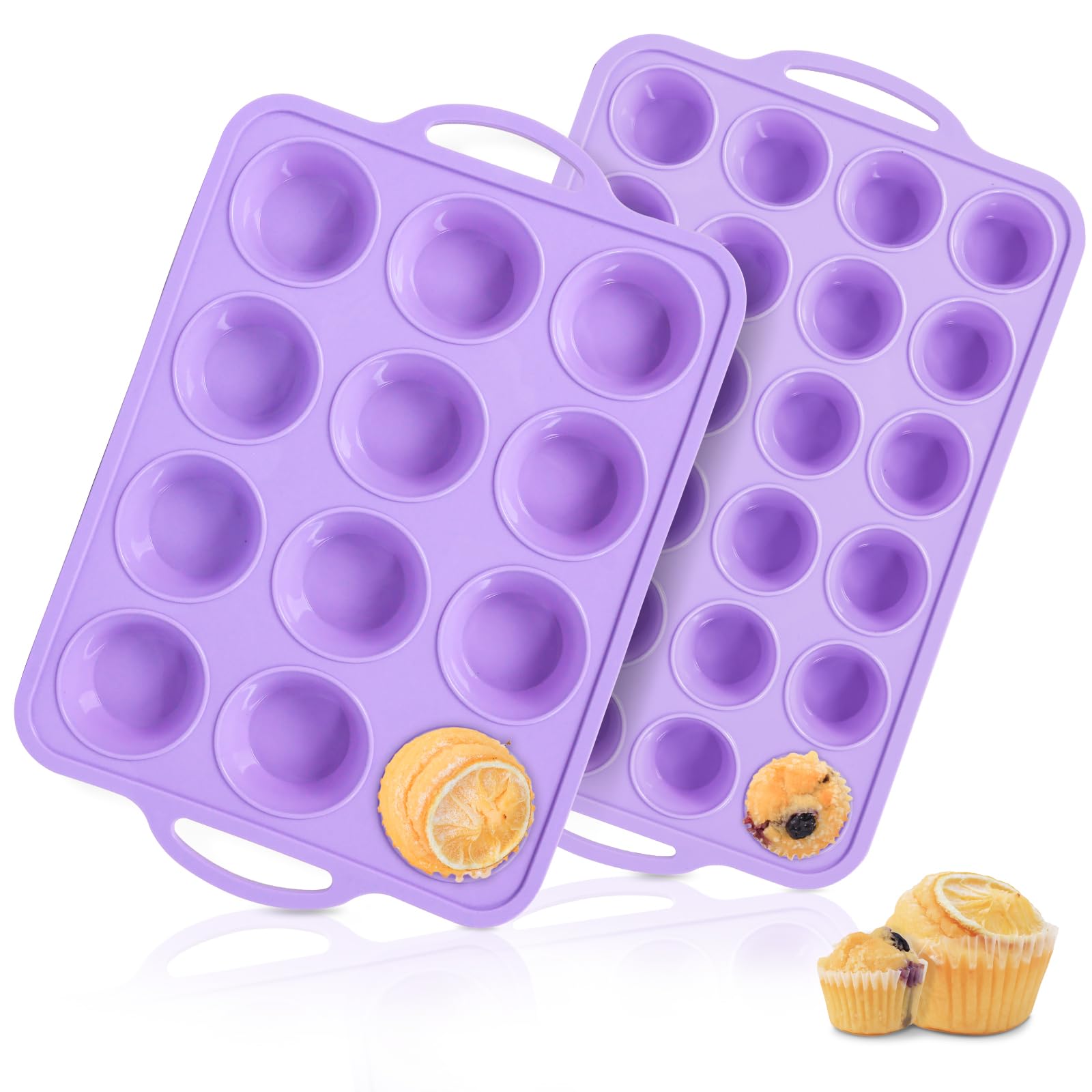 Vnray 12-cup regular silicone muffin pan with frame — easy release and even baking