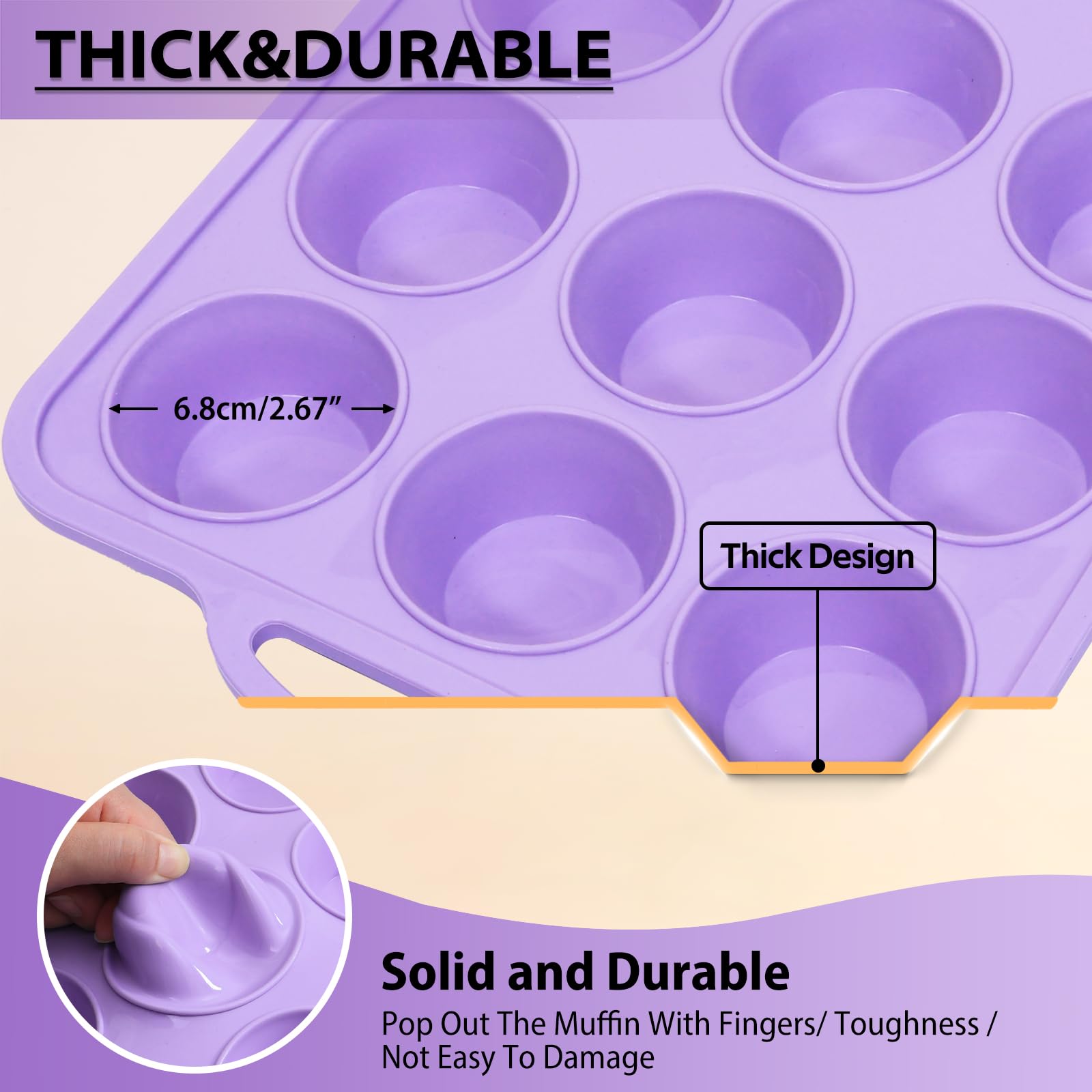 Vnray thick-design silicone pan ensures durable, even heating