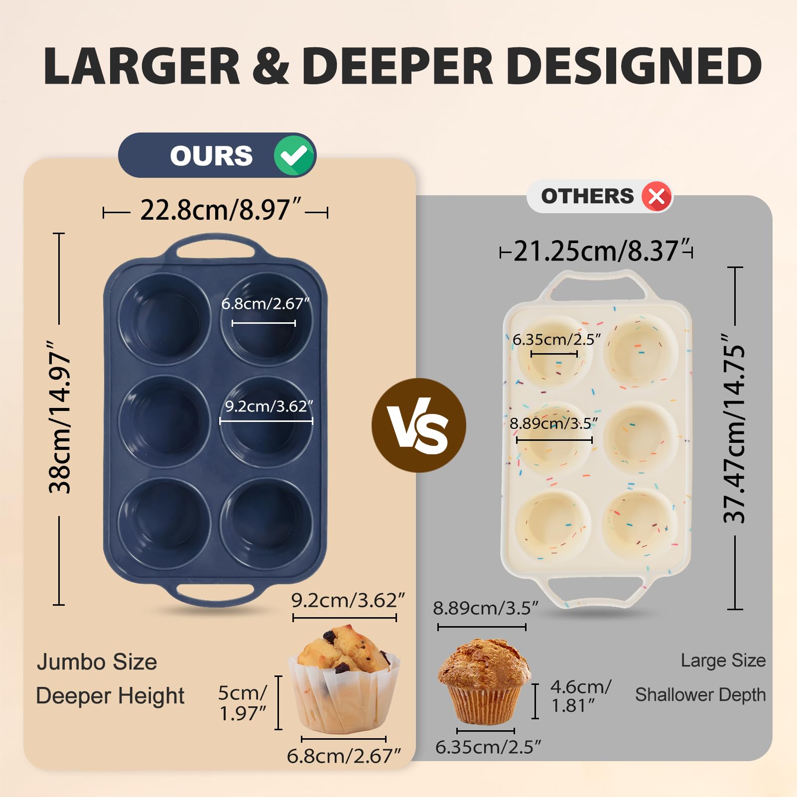 Vnray silicone muffin pan with handles offers easy transport from oven