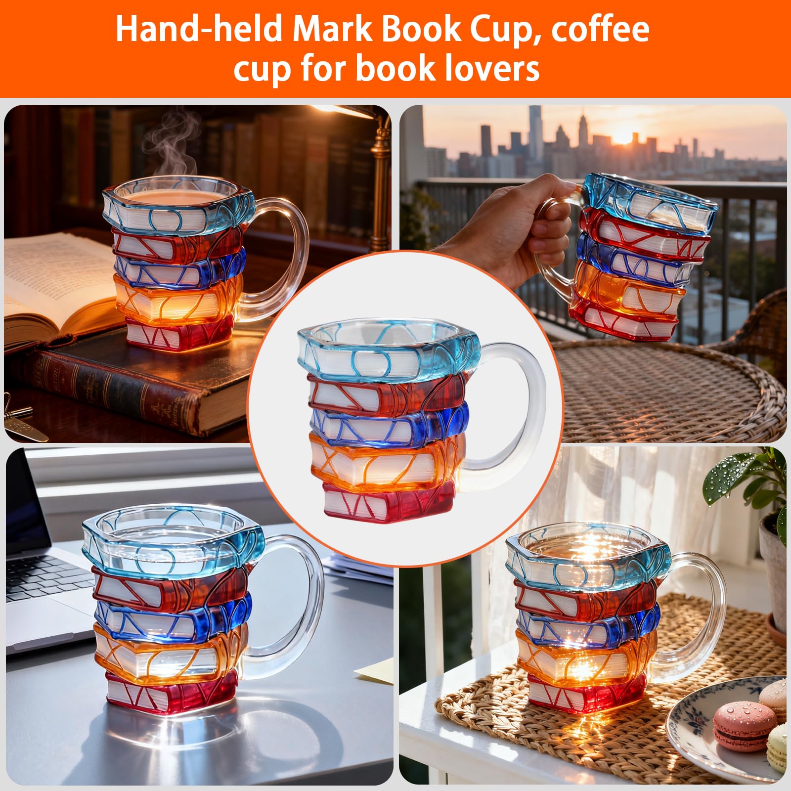 VNROSE decorative 3D book mug doubles as stylish home library decor.