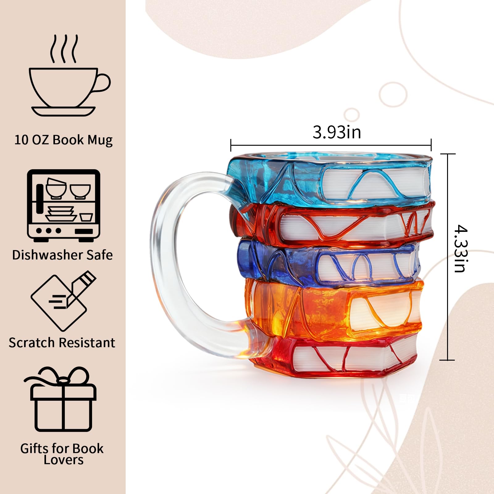 VNROSE literary art cup for desks and shelves.