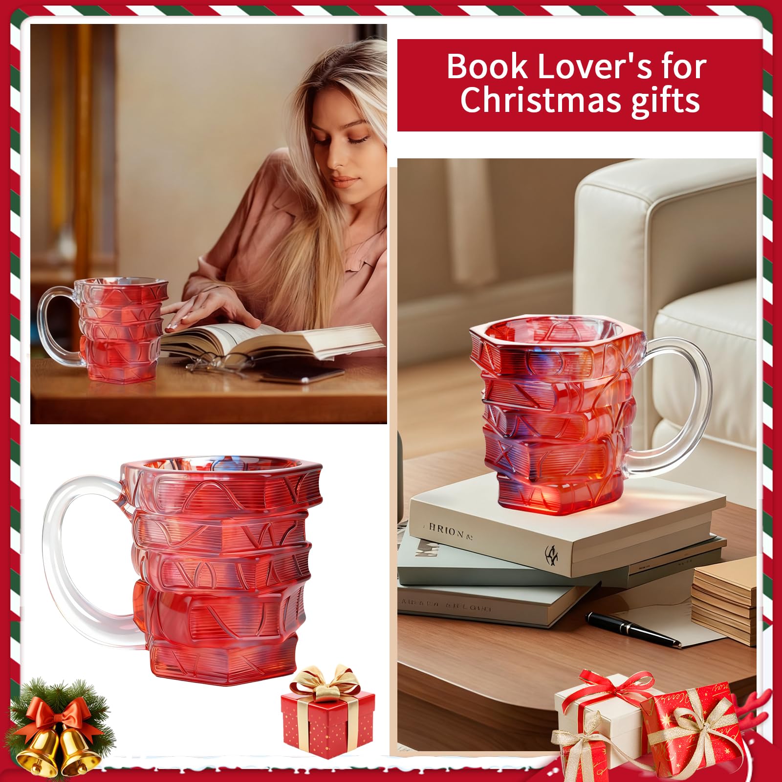 VNROSE book mug on a desk adds a cozy, decorative touch.