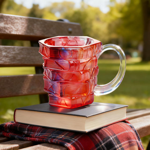 VNROSE book mug demonstrates durable resin construction for daily use.