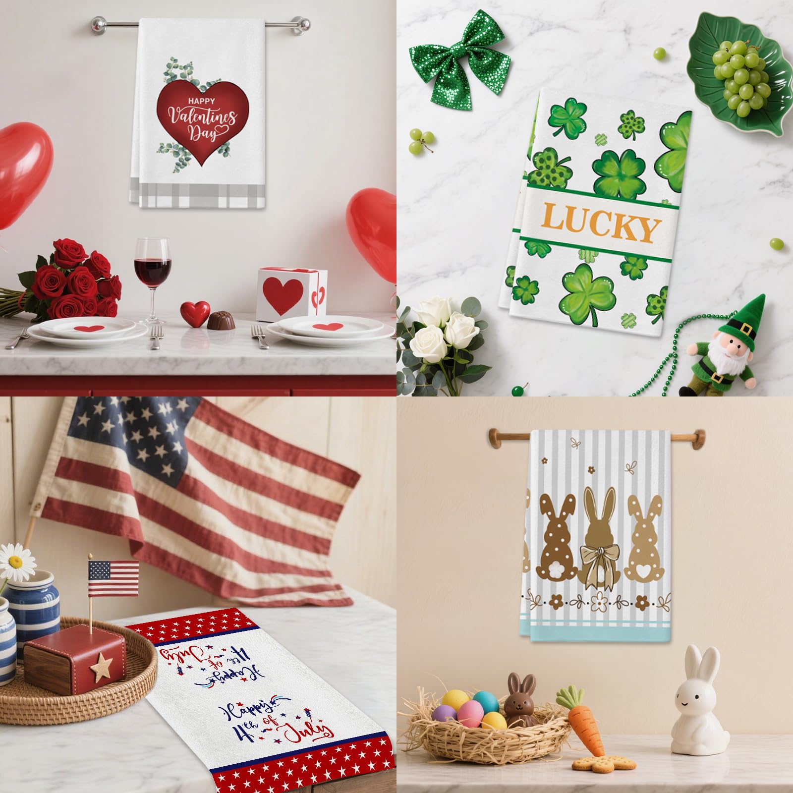 Voajocc Summer towels add vibrant decor to kitchens.