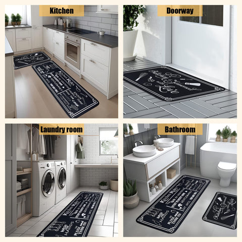 Voanos washable kitchen rugs easy to clean by wiping or machine wash.