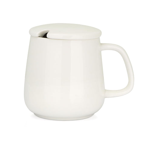 VOBAGA 15oz ceramic mug with lid and flat bottom for steady, warm sips.