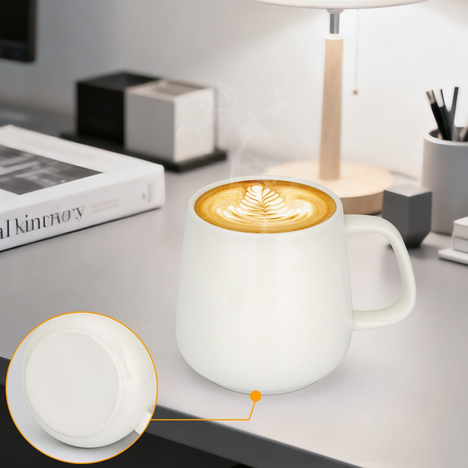 VOBAGA ceramic mug, dishwasher- and microwave-safe for easy cleaning.