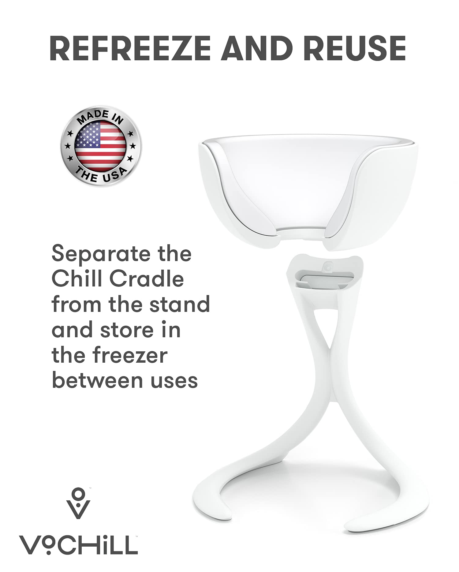 VoChill Chill Cradle activated cools wine inside the glass.