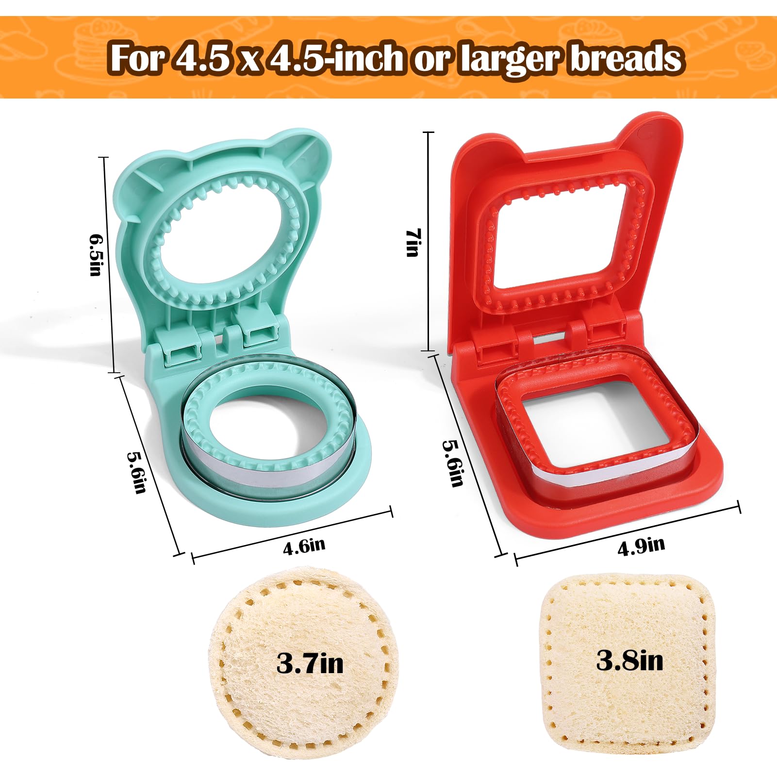 Vodolo square cutters shape neat, crust-free sandwiches for kids' lunches