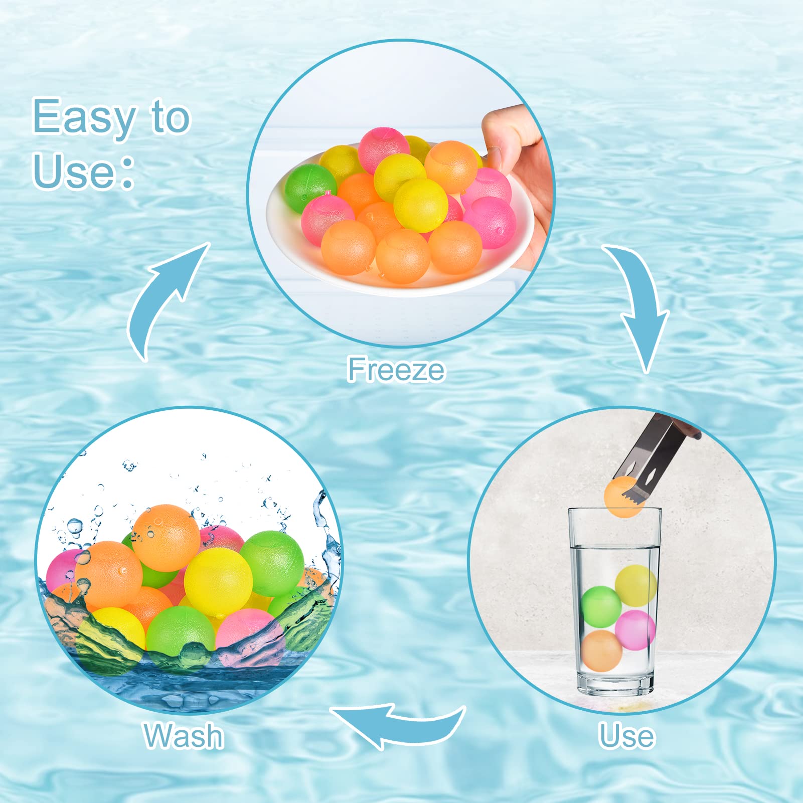VOGVOG BPA-free plastic ice cubes ideal for beverages and cold desserts.