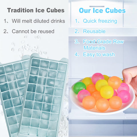 VOGVOG multicolor ice cubes enhance wine and cocktail presentation.