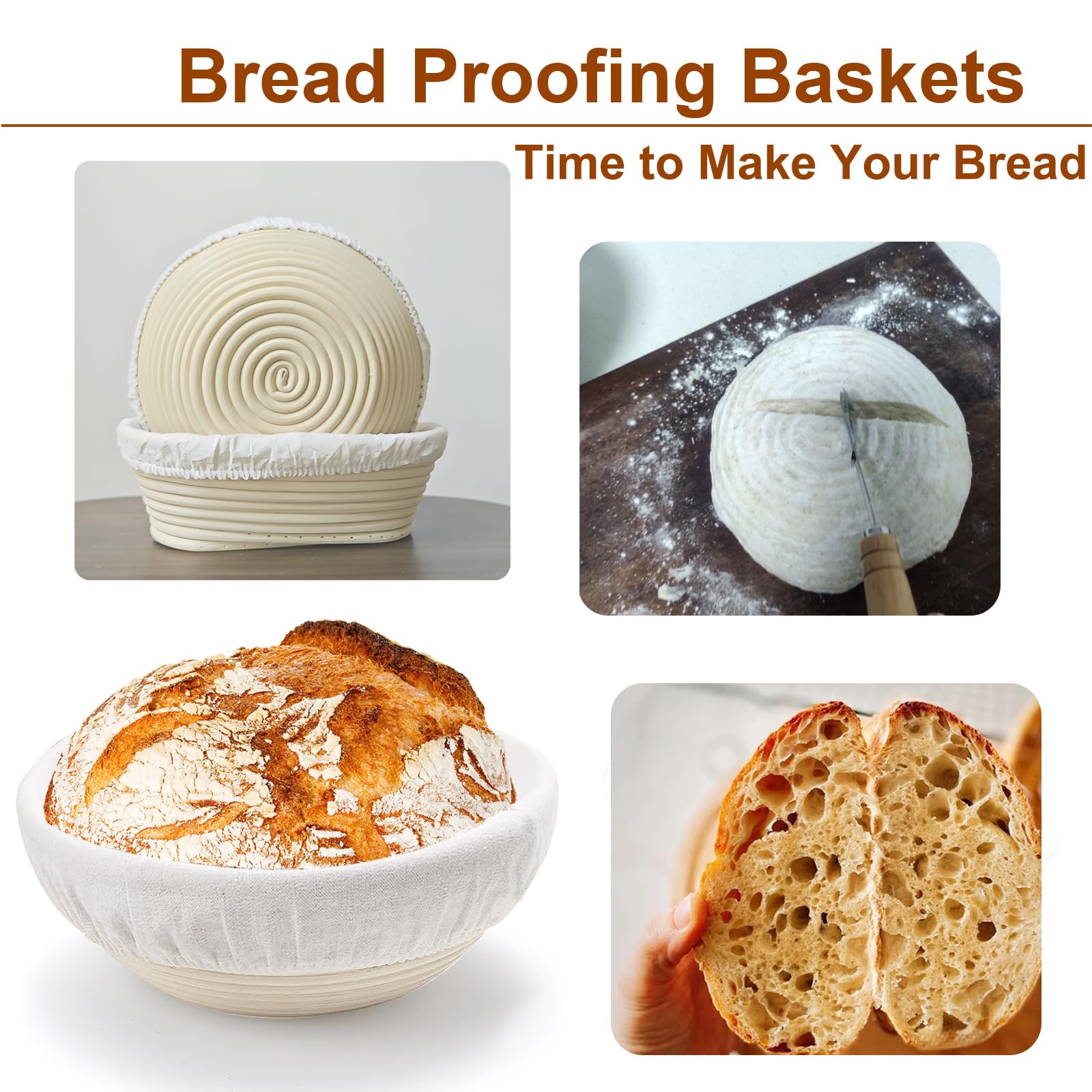 vohorit round proofing basket highlighting natural rattan texture for shaping bread.