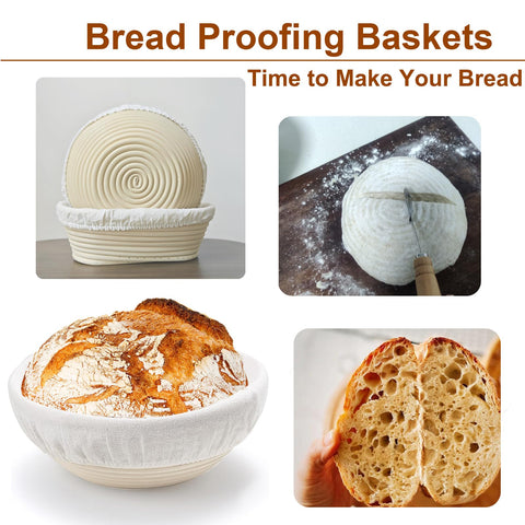 vohorit round proofing basket highlighting natural rattan texture for shaping bread.