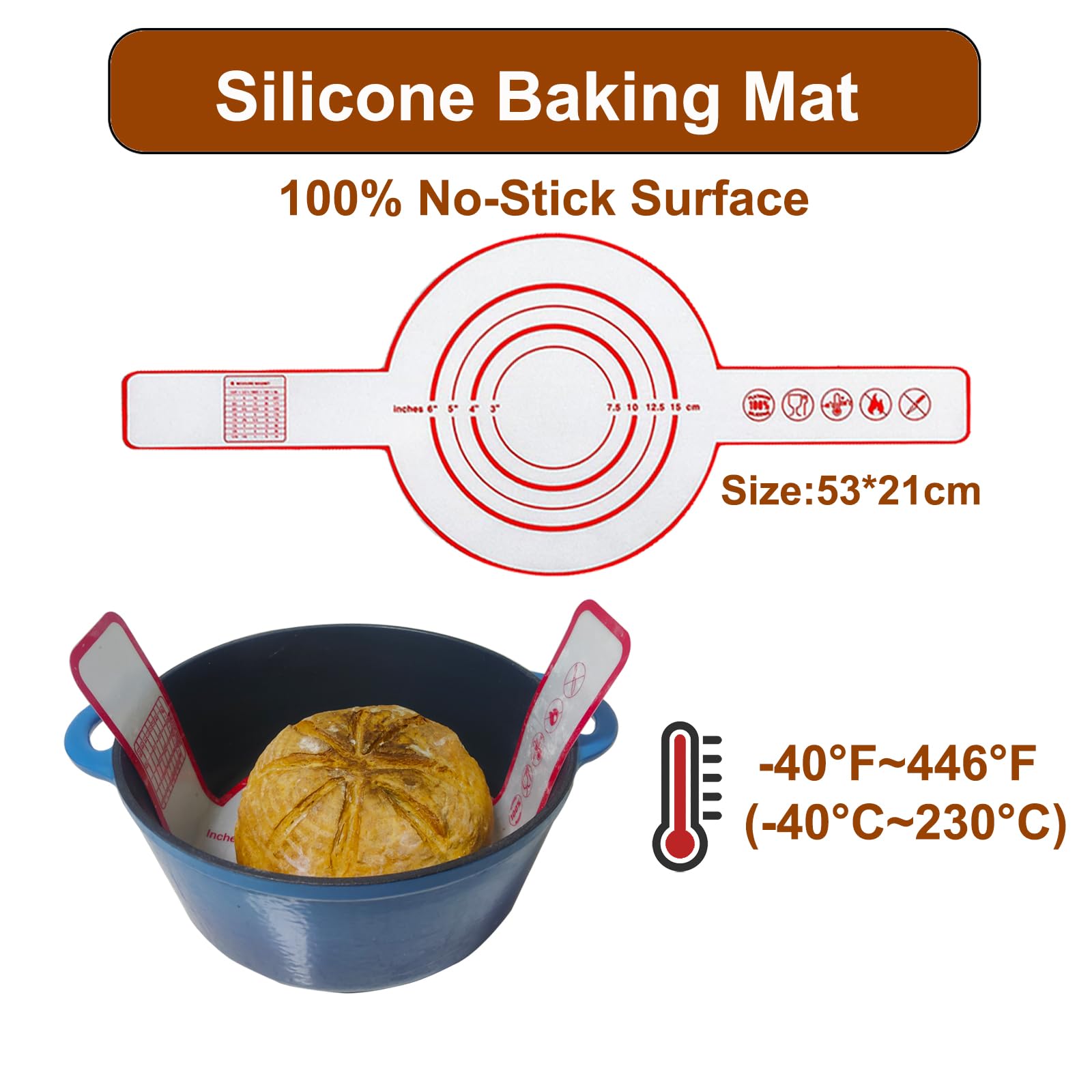 vohorit silicone baking mat providing non-stick surface and high heat tolerance.