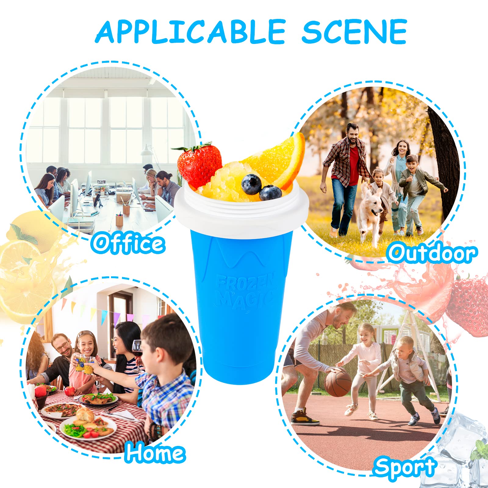 VOIEOV Slushie Maker Cup with cleaning brushes for simple maintenance