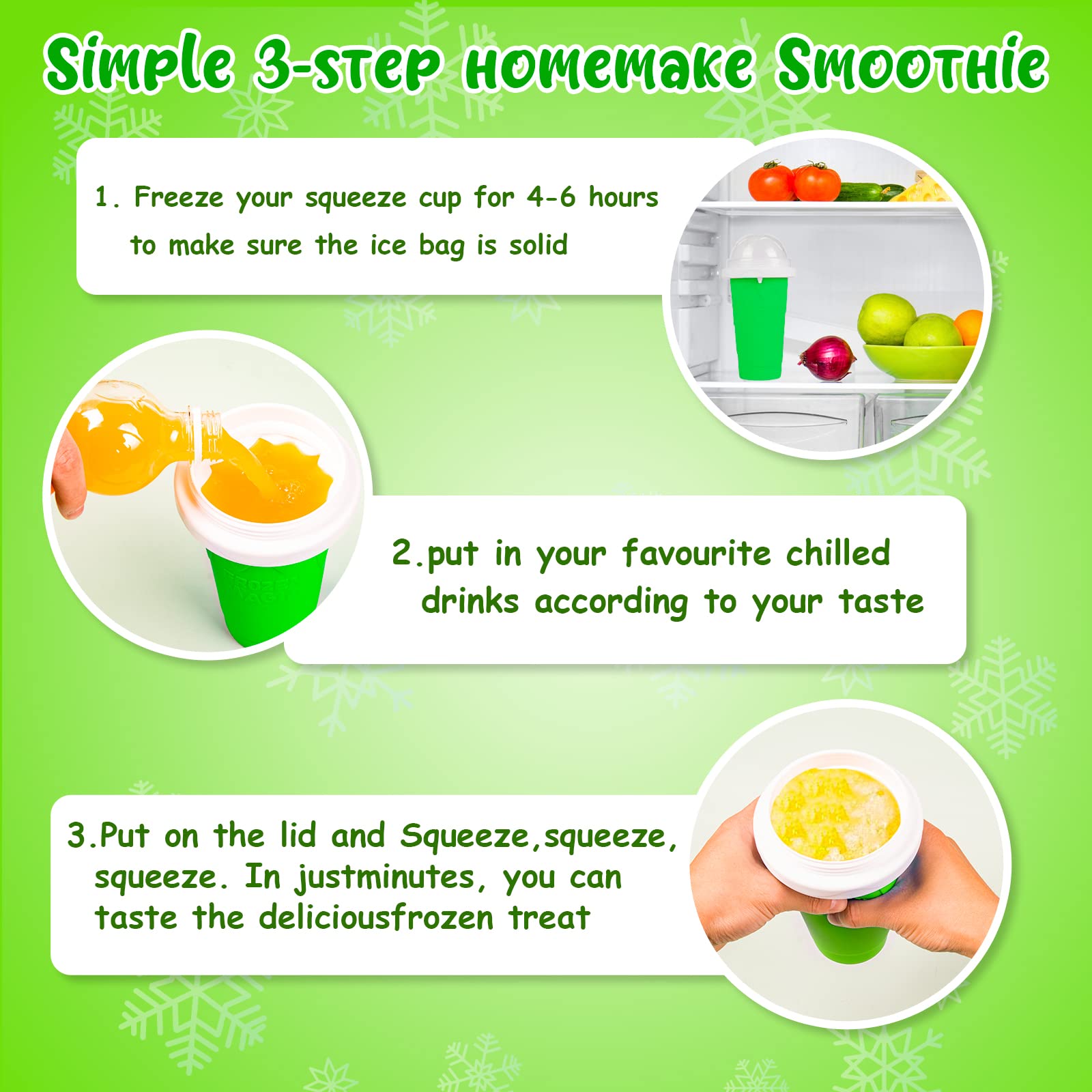 VOIEOV Slushy Maker Cup 2-in-1 straw and spoon for versatile eating.