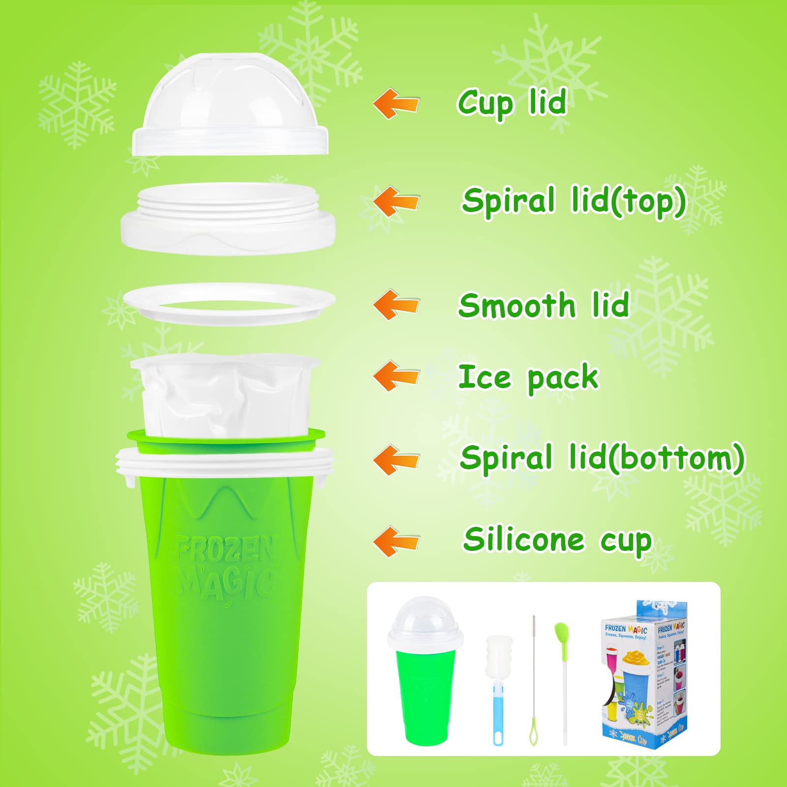 VOIEOV Slushy Maker Cup travel lid enables easy on-the-go enjoyment.